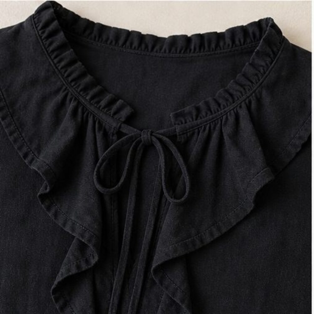 Black Button Blouse - Picture 4 of 6